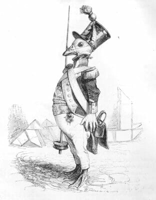 Vintage Anthropomorphic Illustration Of A Dove In Uniform
