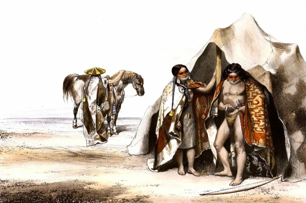 Vintage Illustration Of Tribes Of Patagonia